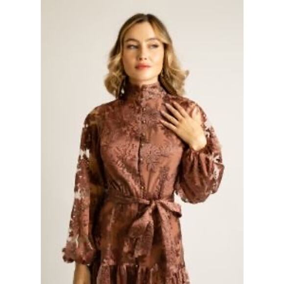 Joyfolie Bellana Dress Unconventional Lace NWT Sm Boho Western Romance SoftGirl - Picture 3 of 15